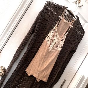 American eagle cardigan and LA hearts tank